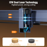 WIZMAKER L1 12W LASER ENGRAVER CUTTING MACHINE WITH AIR ASSIST & 381*283MM HONEYCOMB WIZMAKER 