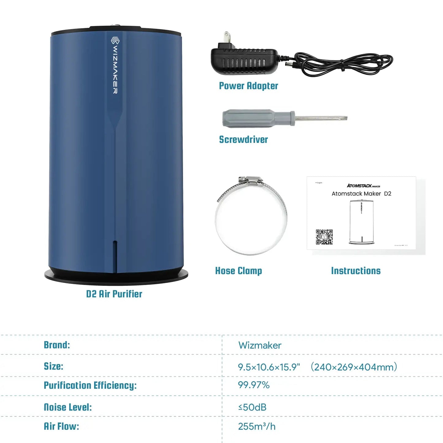 WIZMAKER Air Purifier Smoke Filter for Laser Engraver WIZMAKER