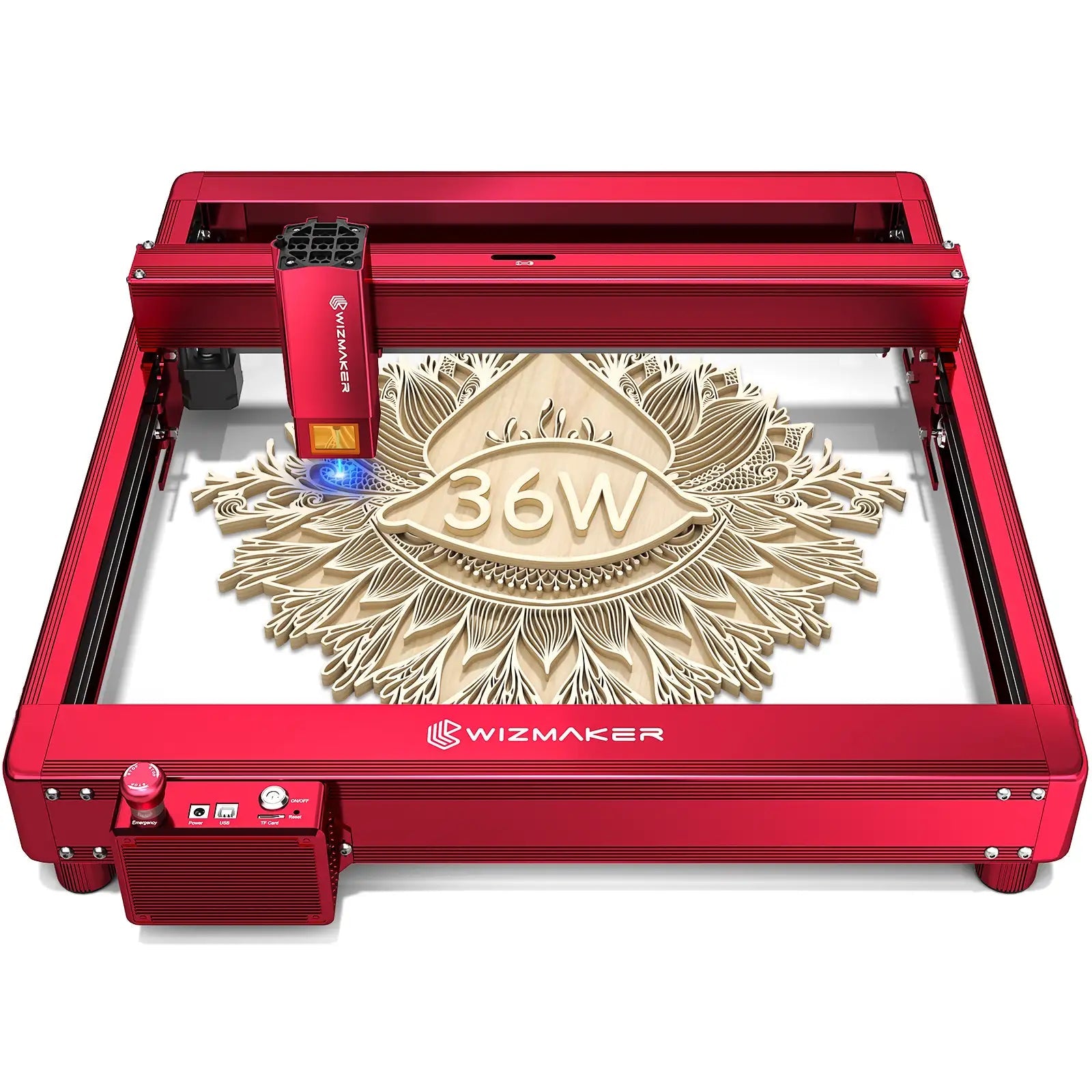 WIZMAKER L1 36W Laser Engraver Cutting Machine WIZMAKER Red EU Plug 