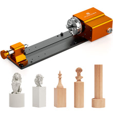 Woodworking router table with router bit and wood carvings on a white background