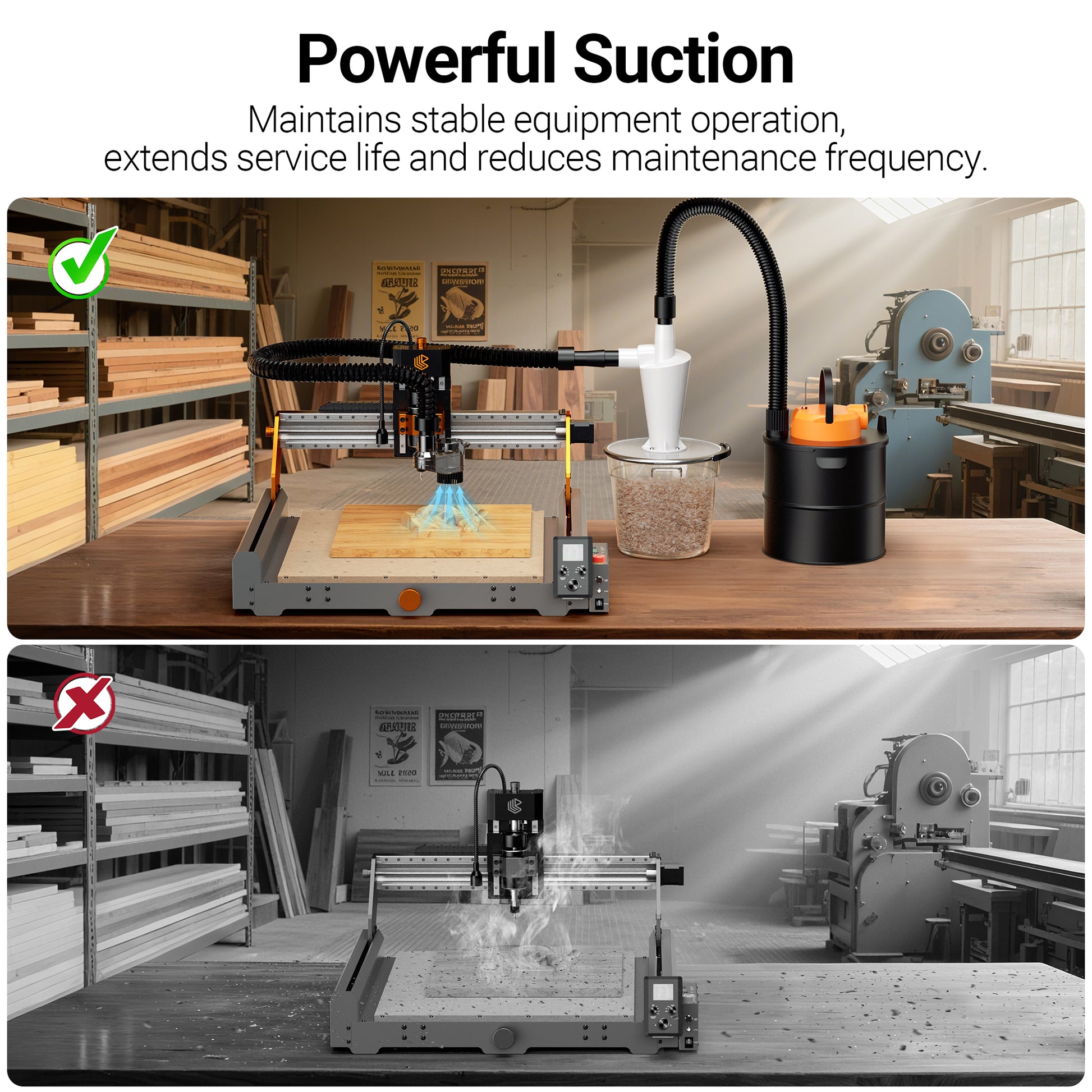 Maintain safe, healthy and stable working environment with WizMaker Dust Collector for Artisan 01 CNC Machine