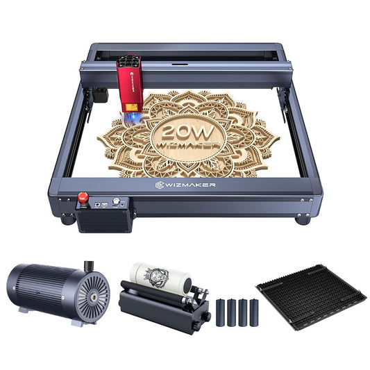 WIZMAKER L1 20W Laser Engraver Cutting Machine Deluxe Kit WIZMAKER US Plug 