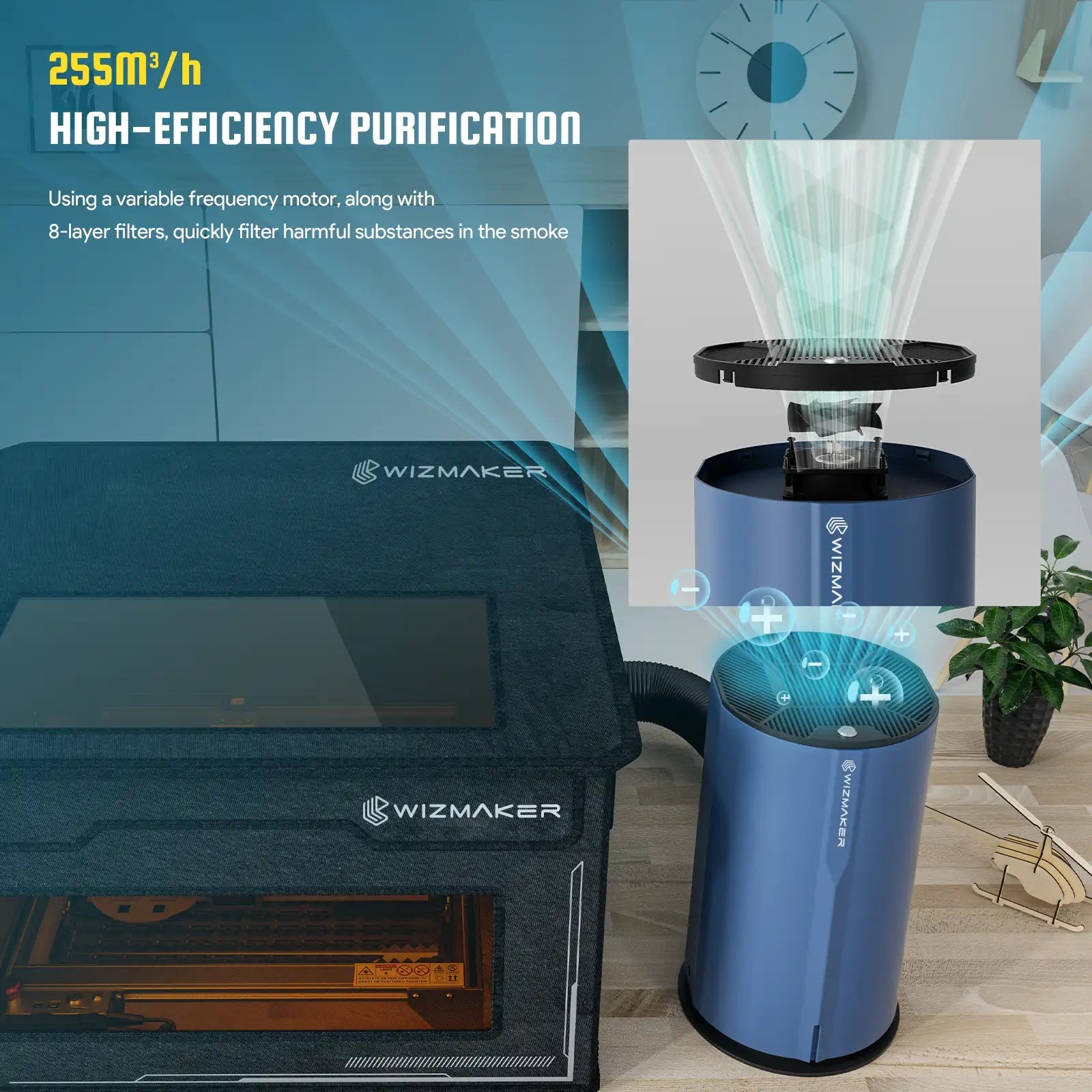 WIZMAKER Air Purifier Smoke Filter for Laser Engraver WIZMAKER 