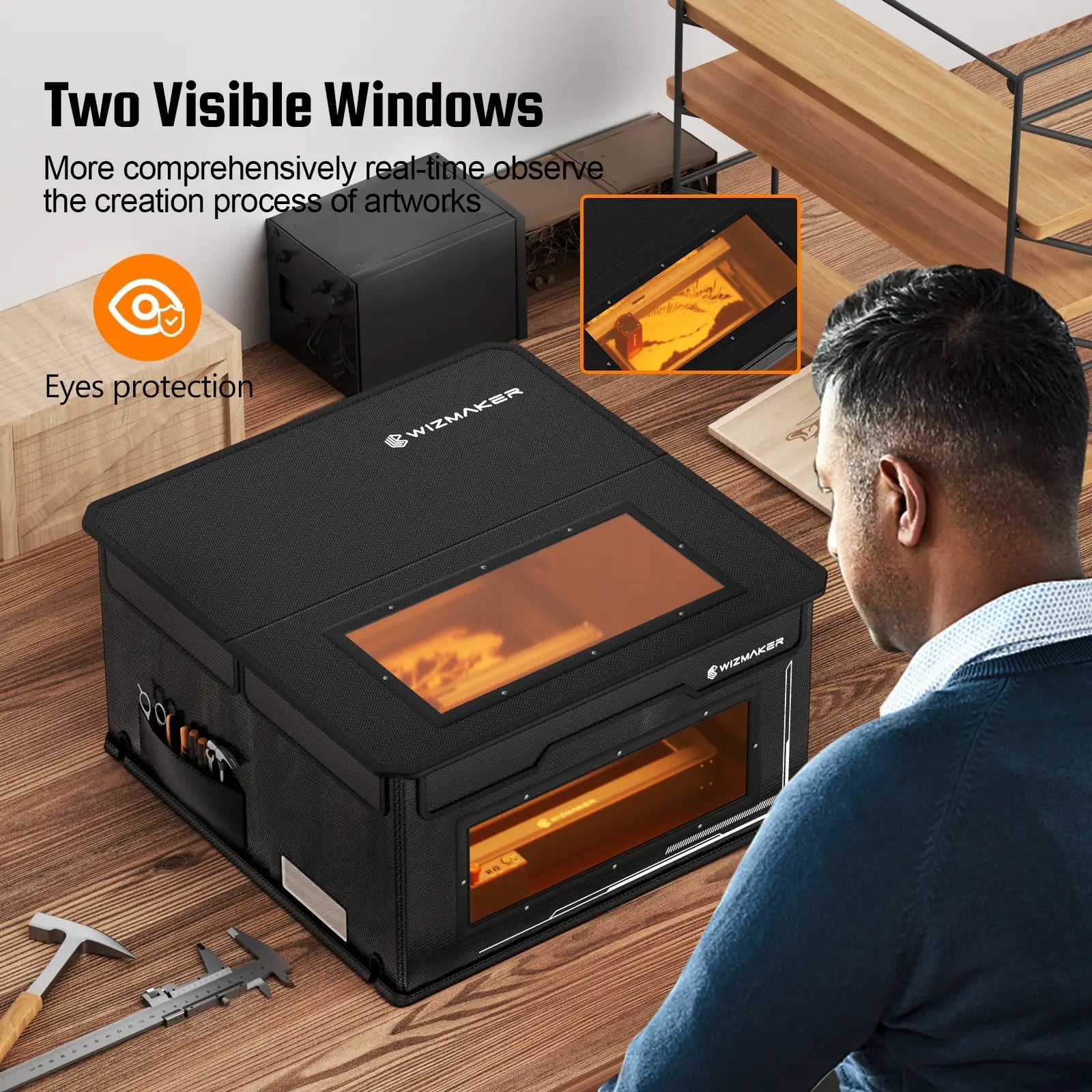 WIZMAKER Enclosure Foldable Dust-Proof Cover for Most Laser Engravers WIZMAKER 