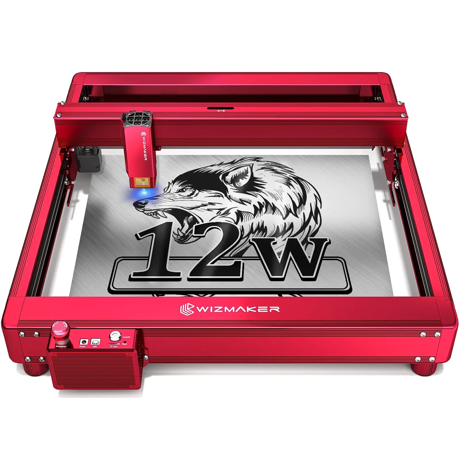 WIZMAKER L1 12W Laser Engraver Cutting Machine WIZMAKER Red EU Plug 
