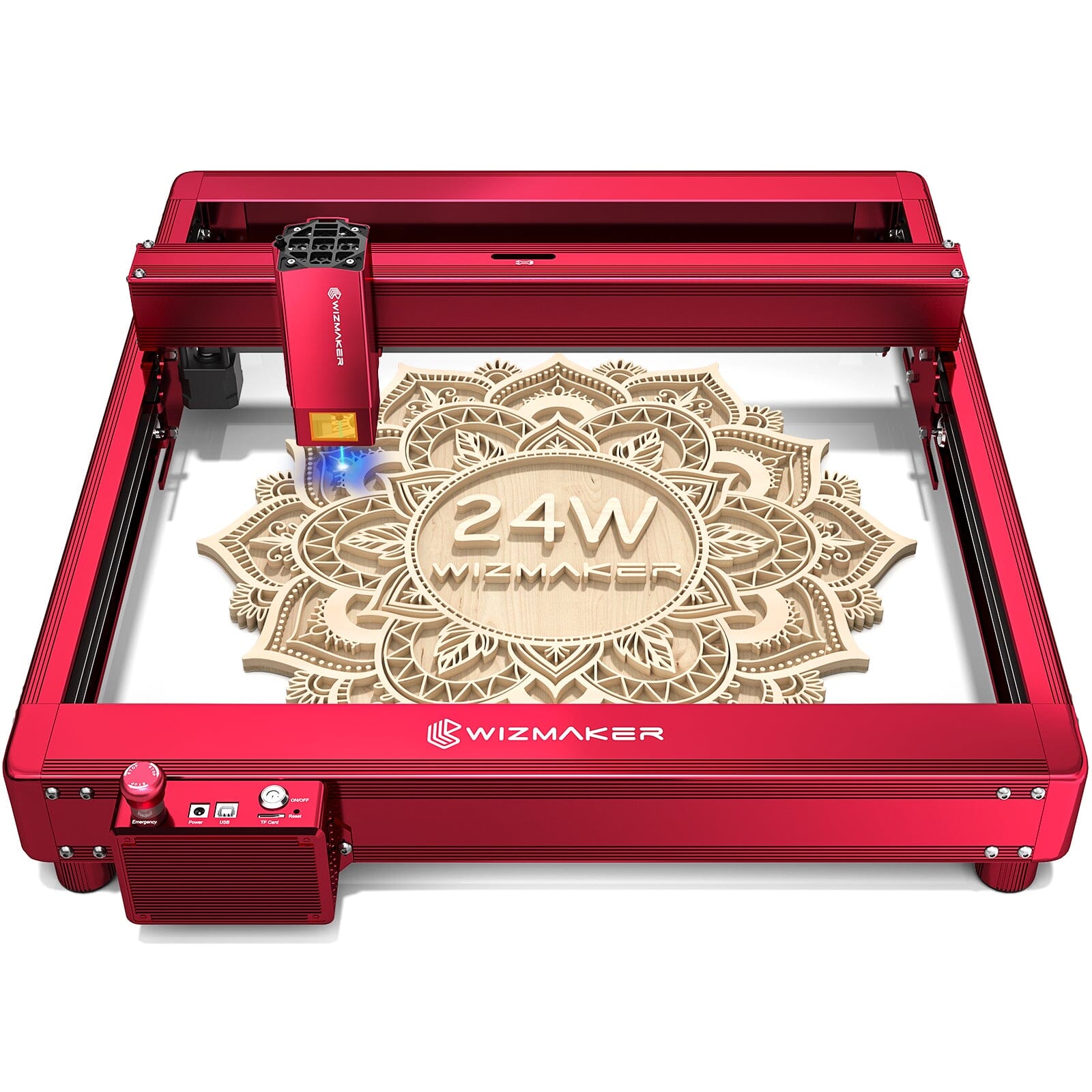 WIZMAKER L1 24W Laser Engraver Cutting Machine WIZMAKER Red EU Plug 