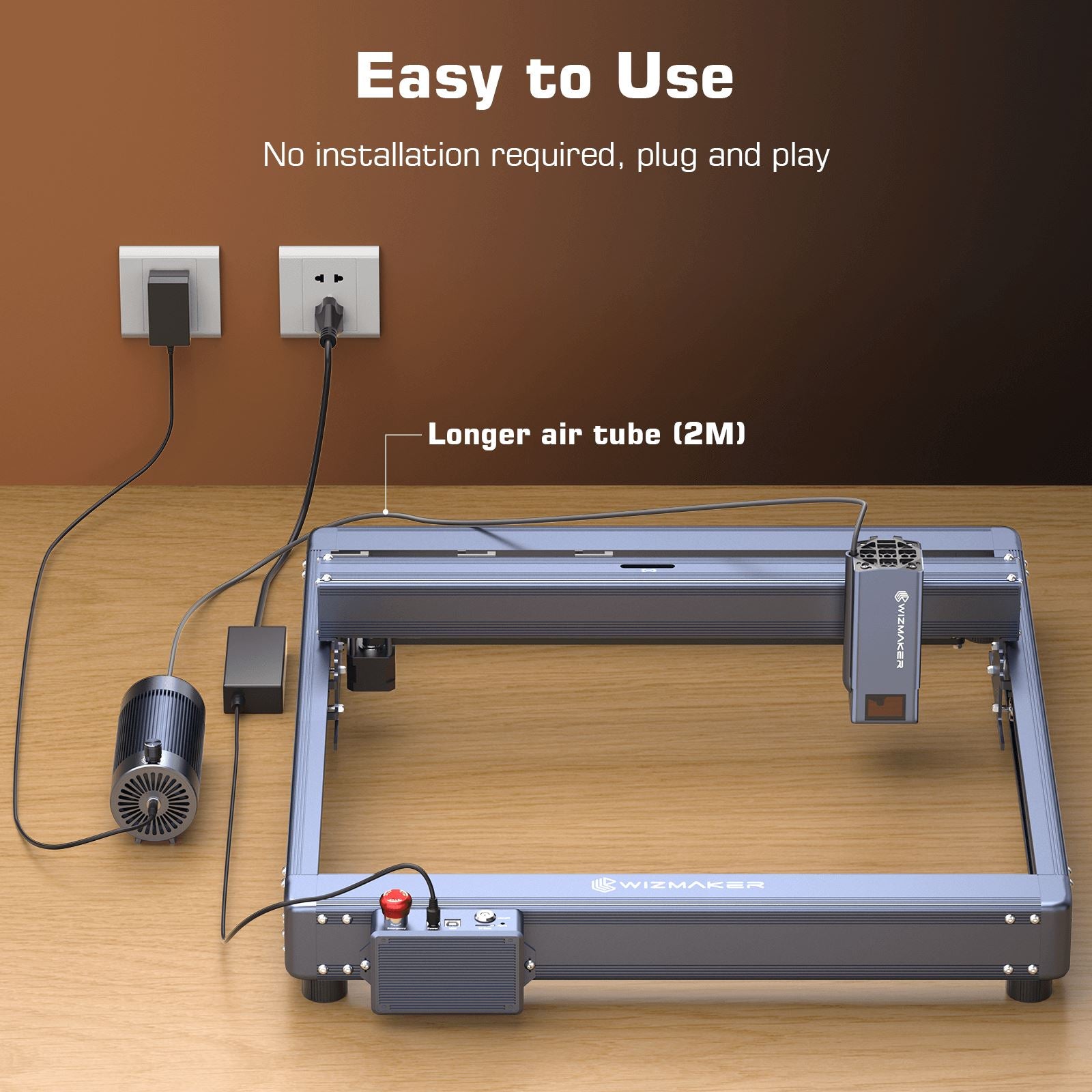 WIZMAKER L1 36W Laser Engraver Cutting Machine with Air Assist & Honey Working Table WIZMAKER 