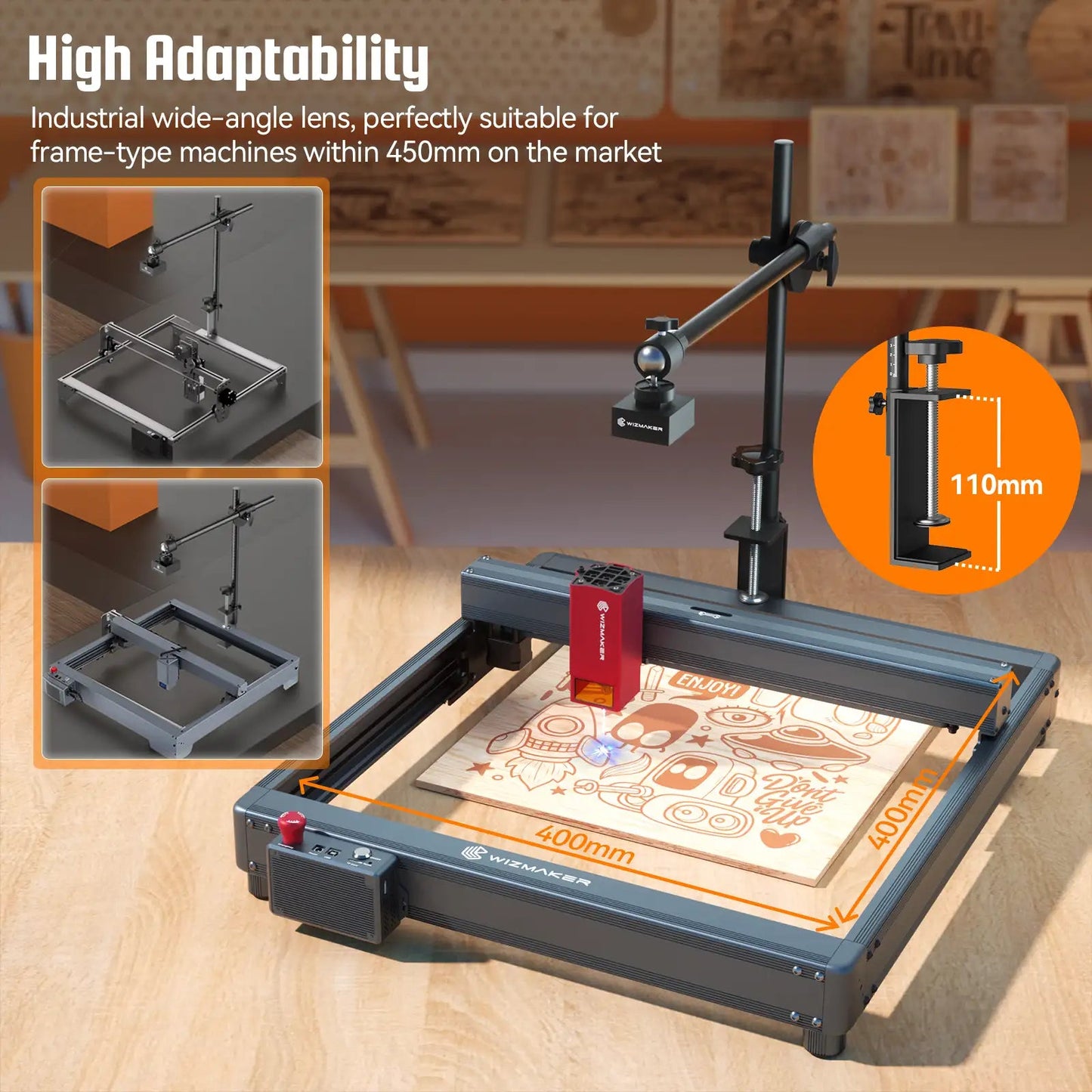 WIZMAKER Lightburn Camera Precise Positioning For Laser Engraving Machine WIZMAKER 